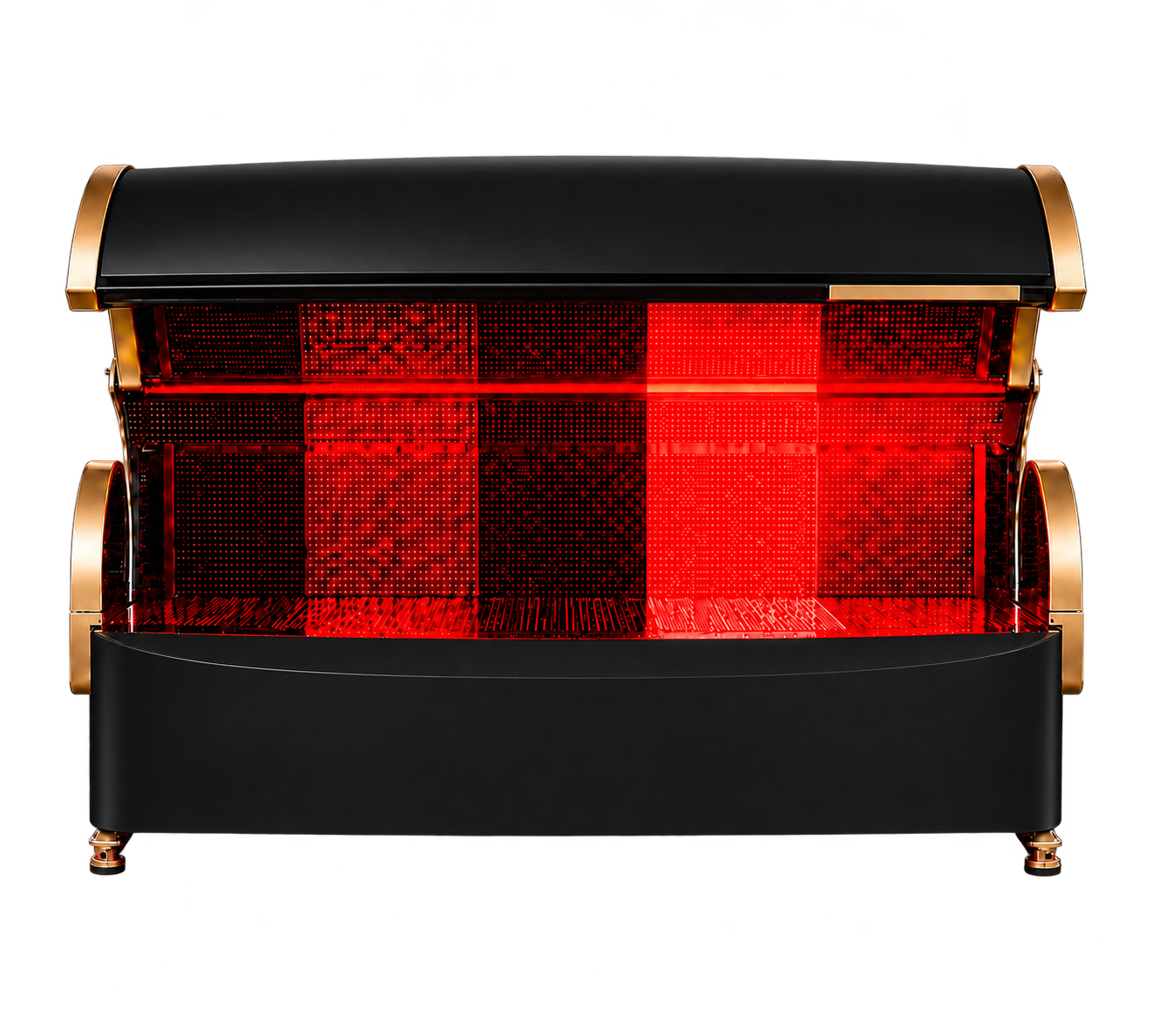 Bronze-gold TheraLight Multi-Zone 360 with its light-emitting interior visible